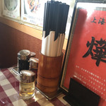 台湾菜館 燁 - お酢チェック☆ 箸が長くて太い❁