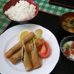 まぐろレストラン - まぐろ春巻き定食９００円(201510)
