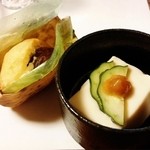 幸咲 - ★栗渋皮煮(中身)・胡麻豆腐柚子味噌掛け