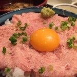 すしめん処 大京 - 月見ねぎとろ丼会員価格389円(税抜)黄身がプリプリ