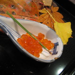 割烹 新多久 - 八寸　はらこ味噌漬け