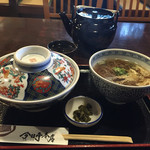 Konnichi Tei Honten - カツ丼定食そば¥1,069  @八尾(2015-09)