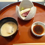 美山荘 - 鯉造り、香茸とうふ