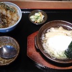 居酒屋ごはん ふらりむらさき - 小鍋うどん＆ミニ天丼840円