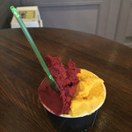 ジェラテリア アクオリーナ - 3種盛り ズッカパルミジャーノ トルティーナズッカ ぶどう（630円）