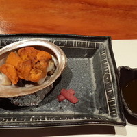 島之内 一陽 - 鮑の焼き物。うに乗ってますねん。^^