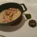 レストラン 間 - 栗ご飯  やさしく火を入れた鰆のロティ