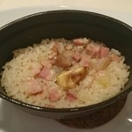 レストラン 間 - 栗ご飯  ベーコンも入っています