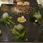 レストラン 間 - 鴨と里芋のモザイク  ギリシャヨーグルトと季節のフルーツサラダ