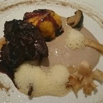 レストラン 間 - 南瓜のパンペルジュ  シャンピニオンパリのピュレとキノコたち