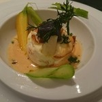 レストラン 間 - 真鯛とホタテのスフレ  渡り蟹のビスク