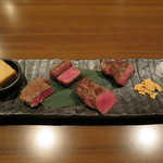 鉄板焼きgrow - 厳選黒毛和牛　部位4種盛り合わせ100g