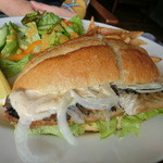 サバカフェ - sabaサンド（サラダ・ポテト付）920円＋TAX