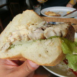 サバカフェ - sabaサンド（サラダ・ポテト付）920円＋TAX