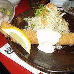 食工房主水 - 特大海老と刺身膳