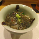 新ばし 星野 - ジュンサイと鮑の酢の物