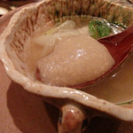 虎白 - 甘鯛と胡麻豆腐の胡麻豆腐は、胡麻の香りの出汁くずもち(2015/10)