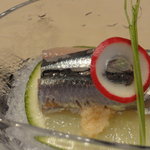 庭園の宿 石亭 - 前菜小鰯刺身