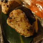 庭園の宿 石亭 - 食べ切れなかった穴子飯をおにぎりにしていただきました。