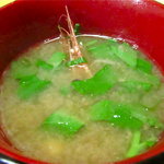 めし処 魚代Ⅱ - 海老の味噌汁を作ってもらいました。