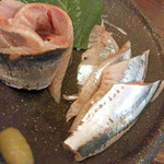 イモキン - さんまのお刺身（北海道産で脂がめちゃのっていて美味しかった）