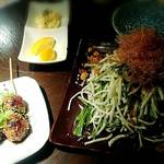 ajirojirushi - れんこんつくね，大根と貝柱のユズ胡椒サラダ
