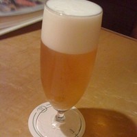 月亭 池袋店 - ルービー（katoさんは日本酒）で乾杯。＾p＾