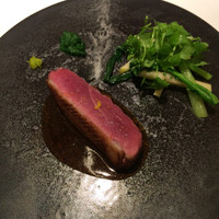 レストランエール - フランス産鴨肉　柚子とタイムのアロマロースト　わさび菜のピューレ　青りんご