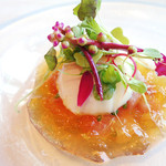 レストラン ヴァリエ - 函館直送　船上活締め　鰤カクテル　加減酢と半熟卵