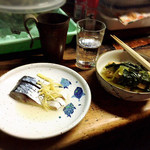 島原蛸松 - 〆鯖と小松菜の煮物
