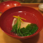 車力門 ちゃわんぶ - 27年10月　グジすまし汁　メカブ、柚子