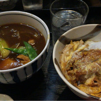 日本橋 やぶ久 - カレー南蛮とカツ丼のセット