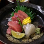 Unagi Fugu Kaiseki Hibino - 刺身三種盛