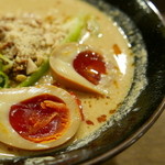 担担麺×夢azito - 白ごま豆乳担担麺(750円）煮玉子(150円）