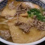 熟成うどん なかや - 肉きつね月見うどん＠熟成うどんなかや（2015年10月某日）