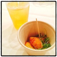 リストランテ カノビアーノ 福岡 - バルウォーク2015秋④ ニョッキのフリット。美味しいけど…食器ディスポだしさすがに少ない。普段ならいいのかもしれんけれども。 #barwalk