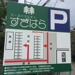 Sugihara - 【2015年07月】店頭の駐車場の案内。