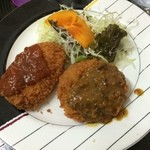 なんじゃろ 本店 - コロッケ2種定食（2015年10月24日　なんじゃろ）