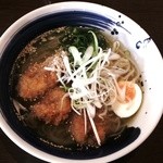 三方らーめん　おお田 - とりカツラーメン（塩）：チャーシュー入れ忘れバージョン（笑）