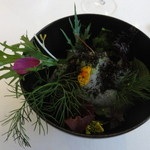 Restaurant KEI - スぺシャリテの自家製スモークサーモンのサラダ