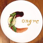 L'Octave Hayato KOBAYASHI - ランチコース 5598円 の長崎対馬の穴子のグリエcongre飾り