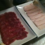 桜なべ　みの家 本店 - 刺し。赤白一緒に食べるのがﾏｲｳｰ