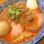 自家製麺 のぼる - 京坦々に味玉トッピング