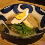 銀座魚勝 - 尾崎牛と厚揚げの炊いたん