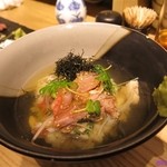 銀座魚勝 - 刺身胡麻漬け茶漬