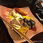 比良山荘 - 焼き松茸としめじ