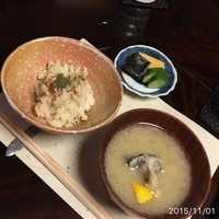 比良山荘 - 子持ち鮎と松茸のご飯