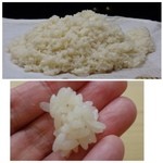 初音鮨 - 最初に「シャリ」のみ味わいます。こんな経験初めてですが、この時点はまだ角があるとか。
                                砂糖は使用せず「赤酢」と「塩」のみでお味付されています。