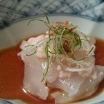ひろ作 - カワハギお造り 胆和え。