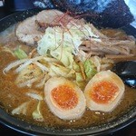 杉のや - 味噌ラーメン（大盛、全のせ）